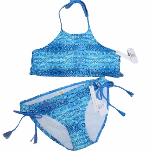NWT Ocean Front Ninety Five Degrees Bikini Set Jrs Large High Neck Top & Bottoms - Picture 1 of 9